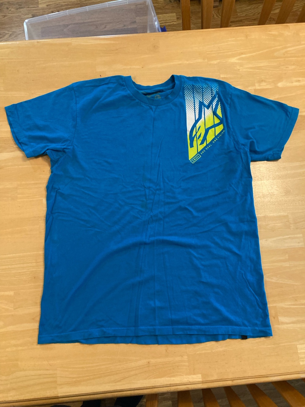 Alpinestars Bright Teal Blue Short Sleeve Tee with Neon Yellow Graphic